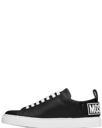 Baskets basses en cuir noires Moschino