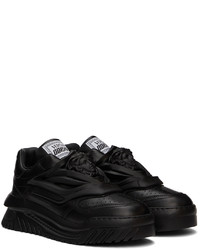 Baskets basses en cuir noires Versace