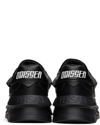 Baskets basses en cuir noires Versace