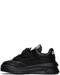 Baskets basses en cuir noires Versace