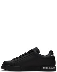 Baskets basses en cuir noires Dolce & Gabbana