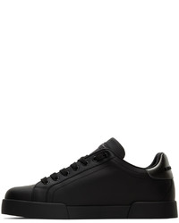 Baskets basses en cuir noires Dolce & Gabbana