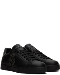 Baskets basses en cuir noires Dolce & Gabbana