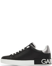 Baskets basses en cuir noires Dolce & Gabbana