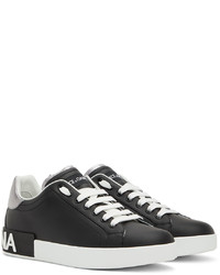 Baskets basses en cuir noires Dolce & Gabbana