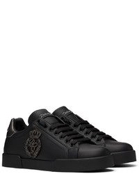 Baskets basses en cuir noires Dolce & Gabbana