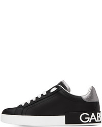 Baskets basses en cuir noires Dolce & Gabbana