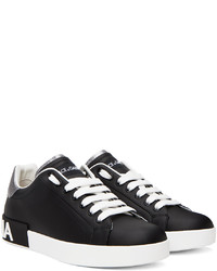 Baskets basses en cuir noires Dolce & Gabbana