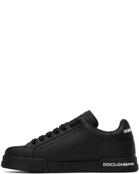 Baskets basses en cuir noires Dolce & Gabbana