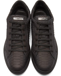 Baskets basses en cuir noires DSQUARED2