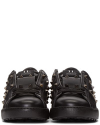 Baskets basses en cuir noires Valentino