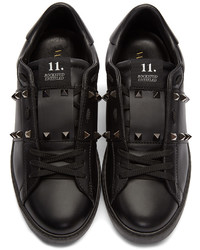 Baskets basses en cuir noires Valentino