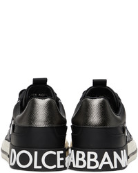 Baskets basses en cuir noires Dolce & Gabbana