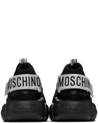 Baskets basses en cuir noires Moschino