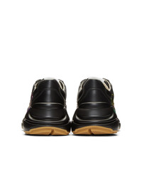 Baskets basses en cuir noires Gucci