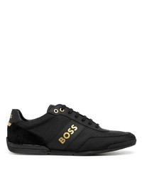 Baskets basses en cuir noires BOSS