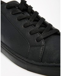 Baskets basses en cuir noires Asos