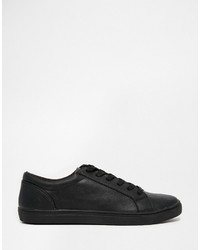 Baskets basses en cuir noires Asos