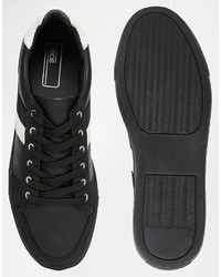 Baskets basses en cuir noires Asos