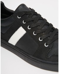 Baskets basses en cuir noires Asos