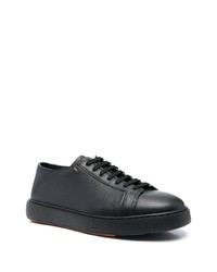 Baskets basses en cuir noires Santoni