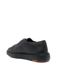 Baskets basses en cuir noires Santoni