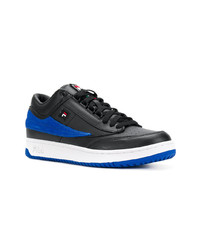 Baskets basses en cuir noires Fila