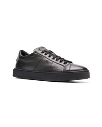 Baskets basses en cuir noires Santoni