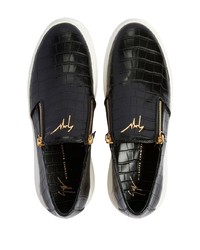 Baskets basses en cuir noires Giuseppe Zanotti