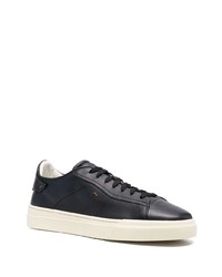 Baskets basses en cuir noires Santoni