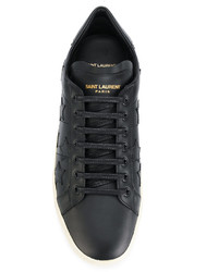 Baskets basses en cuir noires Saint Laurent