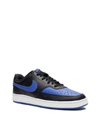 Baskets basses en cuir noires Nike