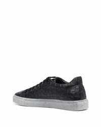 Baskets basses en cuir noires Hide&Jack