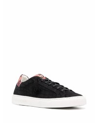 Baskets basses en cuir noires Hide&Jack