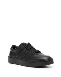 Baskets basses en cuir noires BOSS