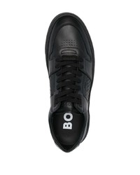 Baskets basses en cuir noires BOSS