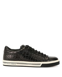 Baskets basses en cuir noires Dolce & Gabbana