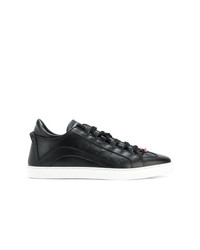 Baskets basses en cuir noires DSQUARED2