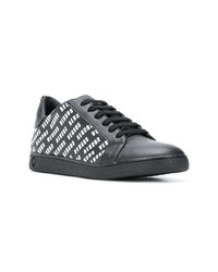 Baskets basses en cuir noires Versus