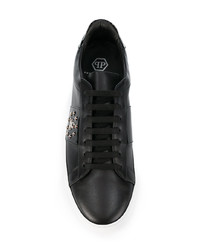 Baskets basses en cuir noires Philipp Plein