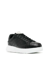 Baskets basses en cuir noires Emporio Armani