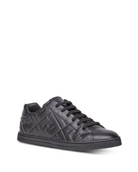 Baskets basses en cuir noires Fendi