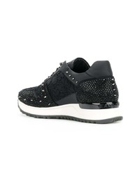 Baskets basses en cuir noires Gianni Renzi