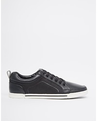 Baskets basses en cuir noires Aldo