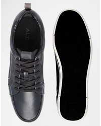 Baskets basses en cuir noires Aldo