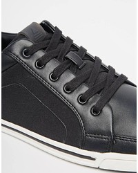 Baskets basses en cuir noires Aldo