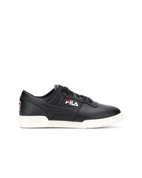 Baskets basses en cuir noires Fila