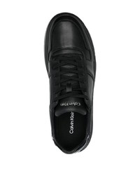 Baskets basses en cuir noires Calvin Klein