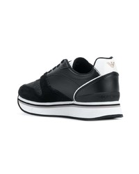 Baskets basses en cuir noires Emporio Armani