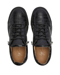 Baskets basses en cuir noires Giuseppe Zanotti